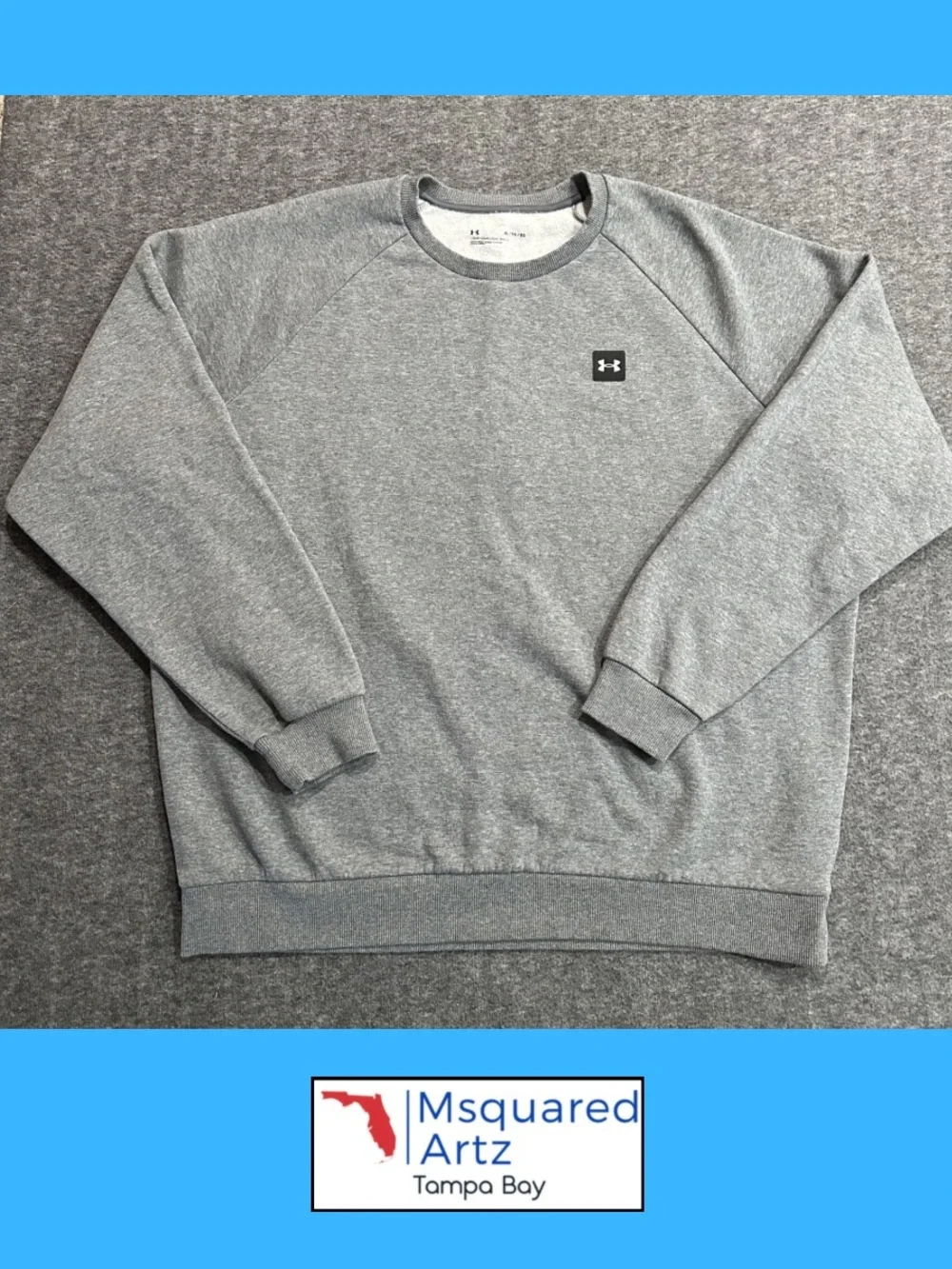 Under Armour Fleece Crewneck Sweatshirt Gray Logo XL Loose Fit Pullover
